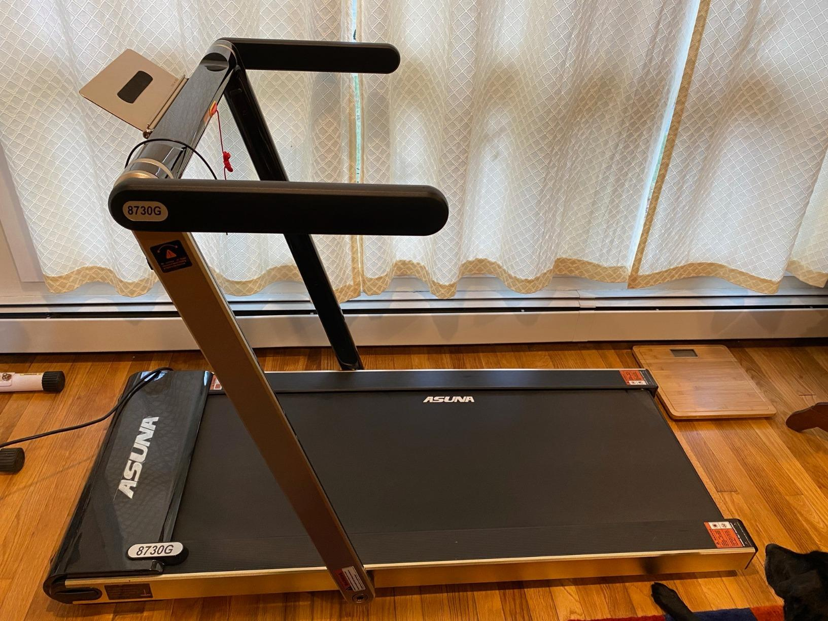 ASUNA Premium Slim Folding Treadmill Running Machine with Speakers for Home Gyms.