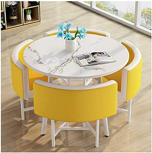 【Furniture】【BS】Kitchen Dining Table Set Round Dining Table Set for Home, Home Furniture Set 1 Table 4 Chairs