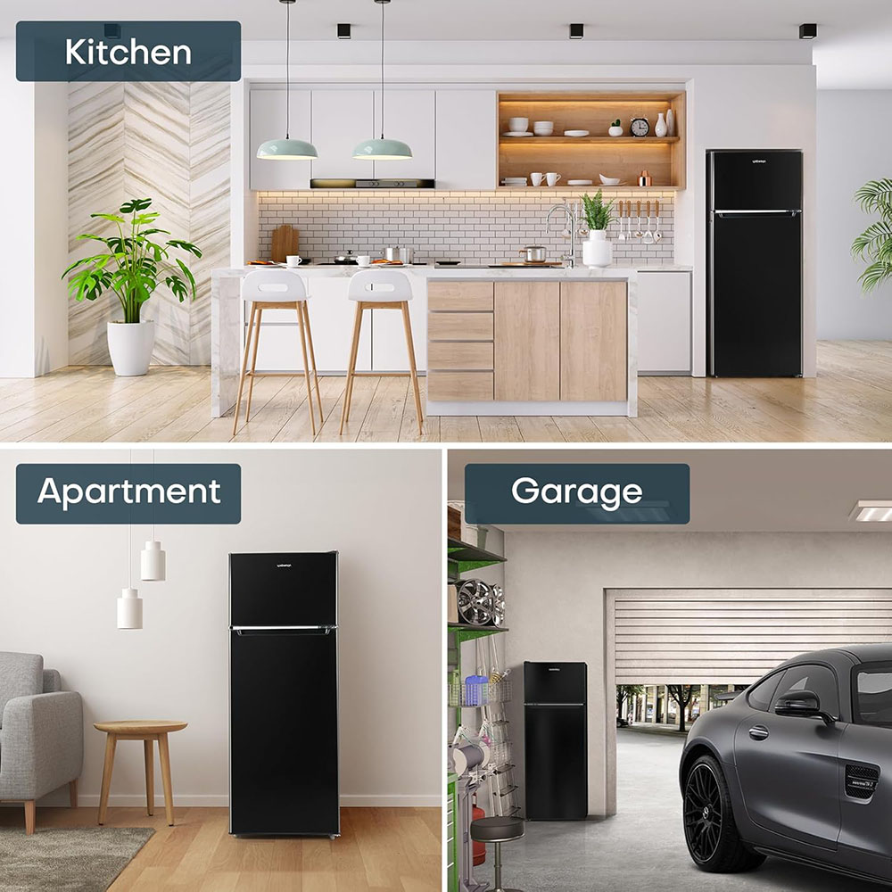 Upstreman Stainless Steel Double Door Refrigerator