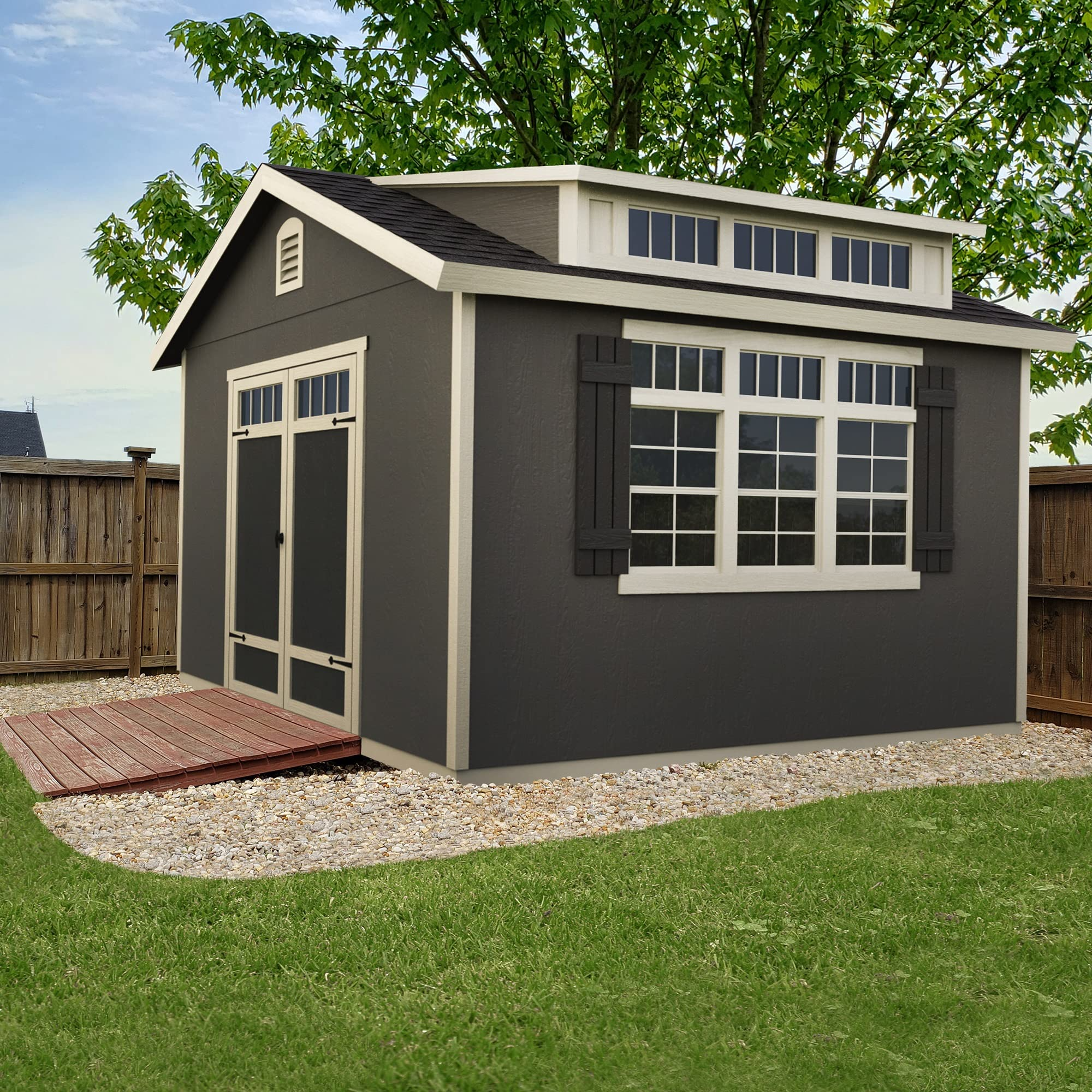【Storage Shed】Windemere 10x12 Do-it-Yourself Wooden Storage Shed with Floor