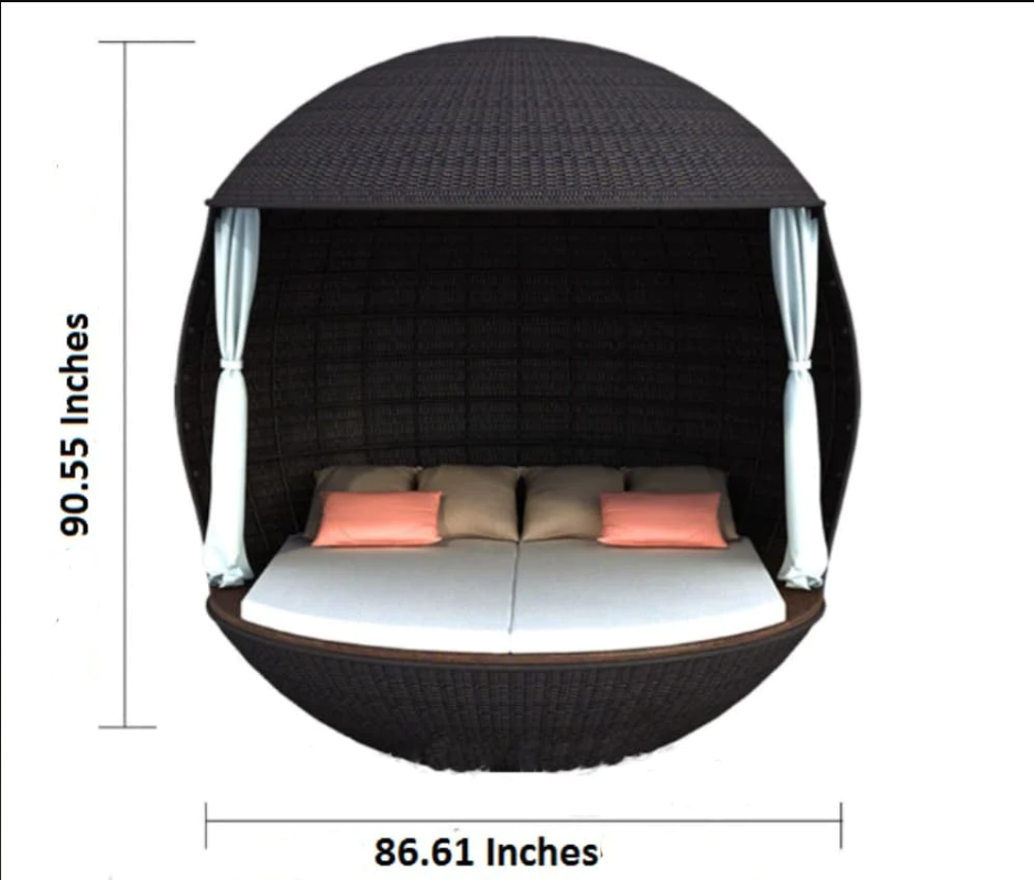 Trendy Ball Shaped Outdoor Rattan Daybed