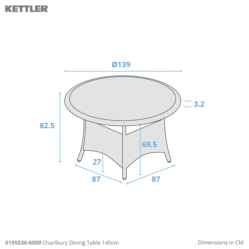 Kettler Charlbury Signature 6 Seater Round Rattan Garden Furniture Set