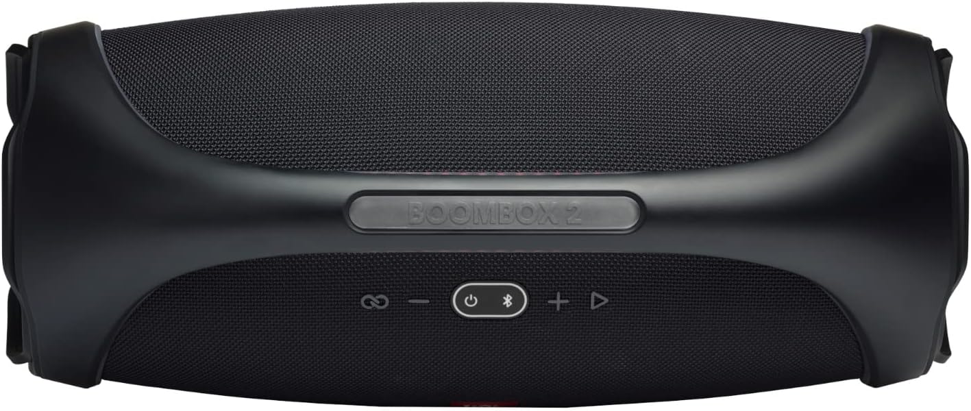 JBL Boombox 2 - Portable Bluetooth Speaker, Powerful Sound and Monstrous Bass, IPX7 Waterproof, 24 Hours of Playtime, Powerbank, JBL PartyBoost for Speaker Pairing, for Home and Outdoor(Black)