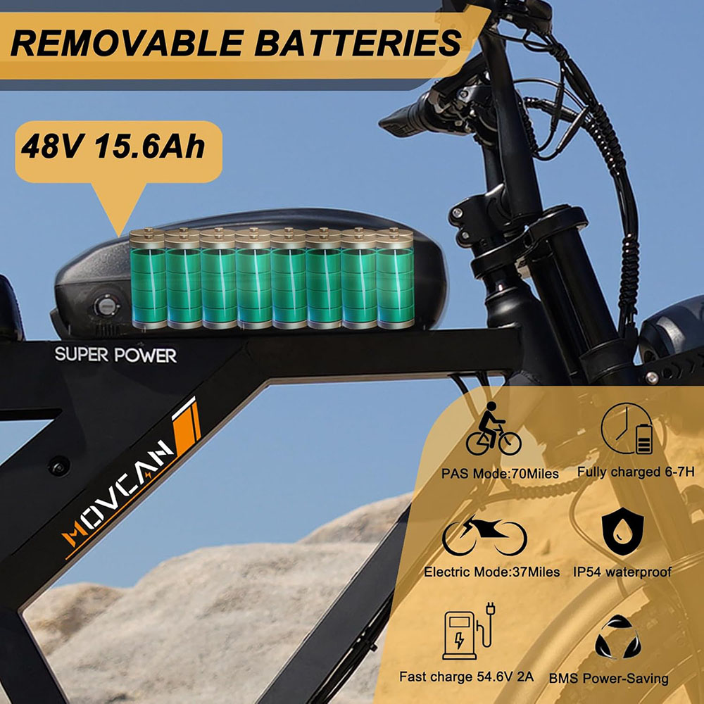 MOVCAN Fat Tire Electric Bike for Adults
