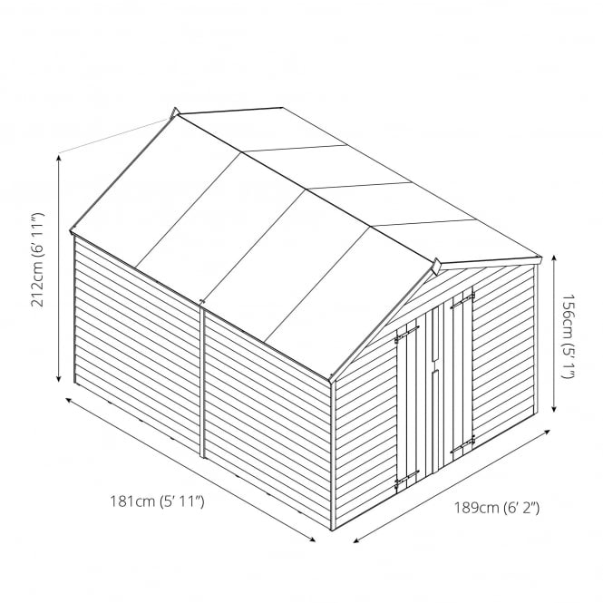 Mercia Overlap Vertex No Window Shed 10X8